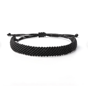 Black Minimalist Handmade Surf Waxed Thread Waterproof <b>Anklet</b> or <b>Bracelet</b> for Women l Wrap SAILOR KNOT <b>BRACELET</b> - Product Image 1
