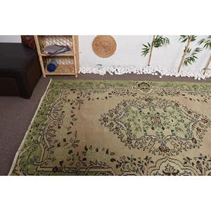พรมตุรกีขนาด 5.4x8.6 ฟุต, พรม, พรมลายดอกไม้สีเขียวทำจากขนสัตว์ - Product Image 5