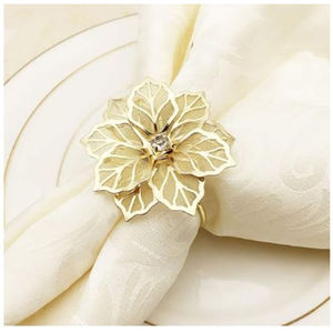 Pince à serviette design floral Rond de serviette décoratif classique pour toutes les occasions Porte-anneau de serviette de décoration à prix abordable - Product Image 5