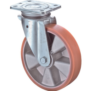 Ruedas Giratorias de 200 mm de Capacidad de Carga para Muebles, Ruedas BS con Neumático de Poliuretano y Placa de Montaje para Carga de 600 kg - Product Image 3