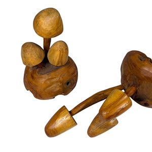 Décoration d'intérieur artisanale en bois, style Art Déco, en forme de champignon irrégulier - Product Image 3