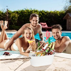 Cubo de hielo con revestimiento blanco, tamaño personalizado con tapa, nuevo diseño, vino, cerveza, cubo, enfriador, precio más bajo, accesorios para Bar, Cubo de bebidas - Product Image 6