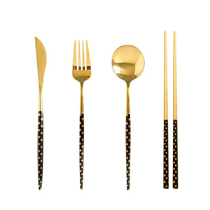 Juego de cubiertos dorados, juego de cubiertos de acero inoxidable, cuchillo PARA CENA, cuchara, tenedor, hogar, cocina, restaurante, vajilla, decoración de eventos de boda 2024 - Product Image 1