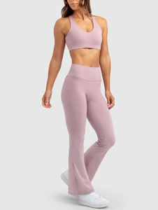 Prix de gros Leggings évasés sans couture pour femmes Pantalons de yoga taille haute Collants évasés pour entraînement Vêtements de sport pour augmenter les fesses - Product Image 2