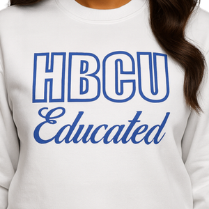 HBCU Zeta éduqué Chenille sweat blanc et bleu Royal broderie personnalisé coton mélange grec sororité Divine neuf vêtements - Product Image 5