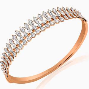 14 KT สร้อยข้อมือเทนนิสสีโรสโกลด์ประดับเพชรทรงกลมที่ปลูกในห้องปฏิบัติการสี VVS ความชัดเจน14กรัมส่งออกจำนวนมากโรงงานเครื่องประดับที่เชื่อถือได้ - Product Image 1