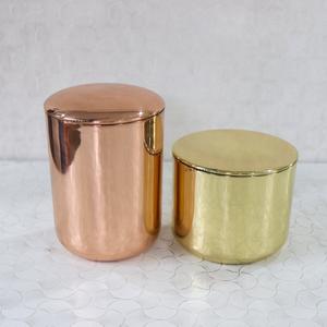 Pot à bougie en cuivre personnalisé de luxe en or rose avec couvercle 8Oz 10Oz 12Oz 14Oz pots à bougie vides pour la fabrication de bougies récipient en étain - Product Image 2