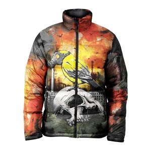 Unisex Casual Outdoor Winter <b>Jacket</b> Custom Design Sublimation Printed Puffer Hood Street Wear Bubble Style Pocket <b>Waterproof</b> - Product Image 5