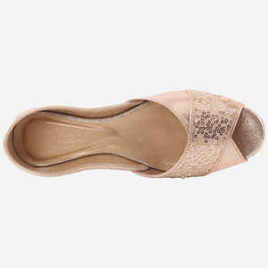 Chaussures ADE légères pour femmes, à bout ouvert, en tissu satiné avec décoration de paillettes - Product Image 4