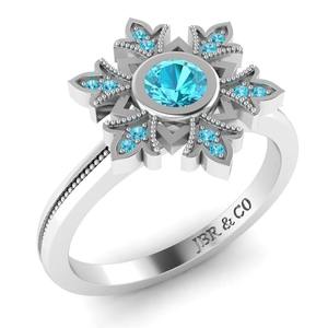 Best Offer Round <b>Blue</b> Topaz 925 Silver Rocklove Engagement <b>Ring</b> For Women Luxury Fine Jewelry At Wholesale Price - Product Image 5