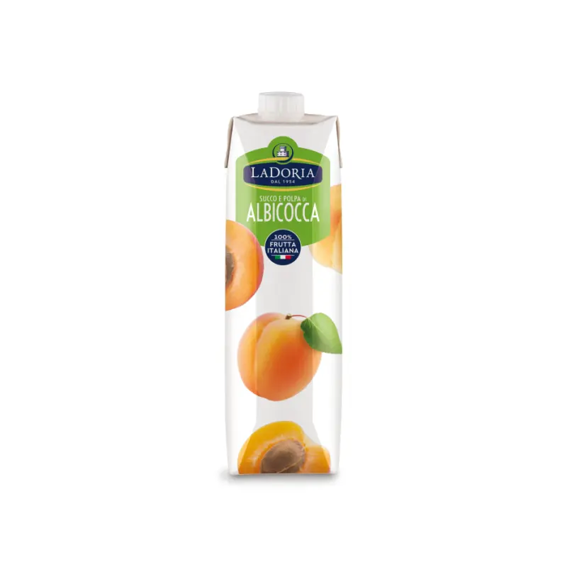 Hergestellt in Italien Fruchtsaft Aprikot-Nektar in Kartonpackung La Doria individuell für Eigenmarke 6 × 1000 ml 33,8 Unzen