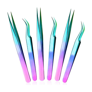 Kits de herramientas de extensión de pestañas reutilizables de alta durabilidad para clientes, instrumentos de belleza de acero inoxidable, juego de pinzas para pestañas - Product Image 1