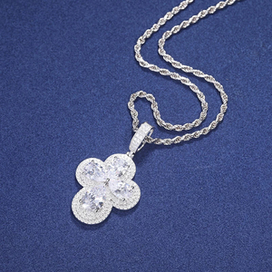 จี้กากบาทเพชรเย็นสุด S925แวววาวห้องแล็บขนาดใหญ่ประดับเพชรสำหรับผู้หญิง/ผู้ชายเครื่องประดับงานแต่งงานสีเงินฮิปฮอปเป็นประกาย - Product Image 3