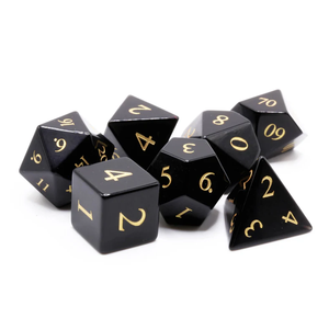 Dados de Piedra de Alta Calidad, Obsidiana Negra, Cristal Natural, Piedras Curativas de Reiki, Piedras Grabadas, Juego de Dados Personalizados, Cristal Vikingo - Product Image 5