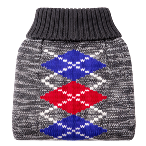 Suéter para Perro Gris Diamante, Suave y Cálido, Jersey para Mascotas, Ropa de Punto Acogedora para Invierno, para Perros Pequeños y Medianos, Diseño Clásico y Elegante - Product Image 6