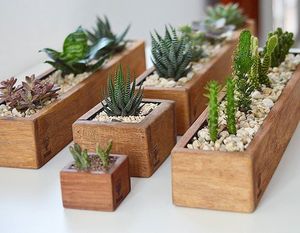 Artisanat pot de fleurs en bois souhaitant bien jardinière arrière-cour décor de jardin créatif jardinières en bois écorce pots de fleurs jardin - Product Image 3