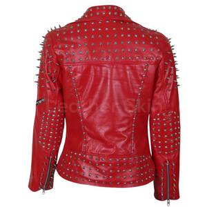 Custom Logo Women's <b>Leather</b> <b>Jacket</b> <b>Long</b> Sleeve Latest Style Custom Made Men's Winter Studdeds <b>Jackets</b> - Product Image 6