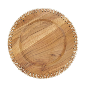 Assiette de service en teck sculpté à la main, assiette de présentation en bois, vaisselle de cuisine pour la table à manger à la maison - Product Image 4