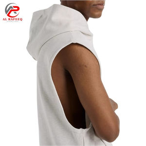 Sweat-shirts d'entraînement pour hommes en gros, logo personnalisé, streetwear, sweat-shirts sans manches, couleur unie, polaire, sweat-shirt sans manches pour hommes - Product Image 3