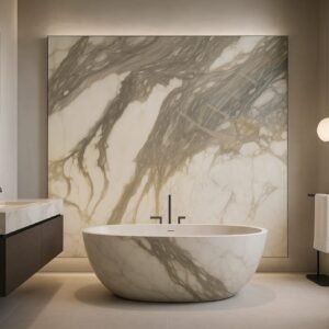 Calacatta Gold Marble Natural White Quartzite Honed <b>Brushed</b> Finish for Villa Staircase Bathroom Floor Versatile <b>Chinese</b> Design - Product Image 3