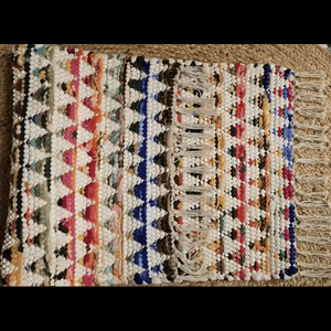 Tapis Chindi en coton recyclé à motif de diamant moderne de haute qualité tissé à la main et fabriqué à la machine pour un usage domestique tapis et ensembles - Product Image 1