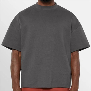 T-shirt uni 100% coton de luxe pour hommes de haute qualité personnalisé avec col montant tissu respirant à séchage rapide vierge - Product Image 6