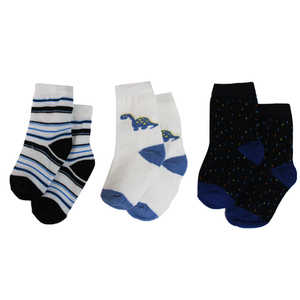 Lot de 3 paires de chaussettes pour bébé garçon en coton 100% tricoté, respirantes, antidérapantes, style décontracté, avec motif de dessin animé imprimé pour l'été et le printemps - Product Image 1