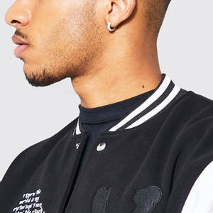 Veste d'université classique Fournisseur OEM Ourlets côtelés à l'avant Options de broderie personnalisées pour les écoles ou les équipes - Product Image 5