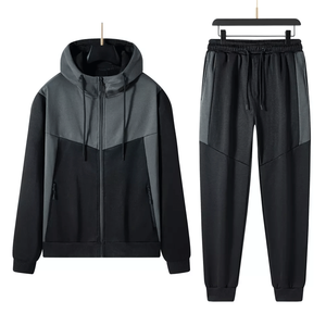 Ensemble de survêtement 100% coton pour hommes Sweat-shirt de créateur à poches zippées de haute qualité Joggers pour l'hiver imprimé - Product Image 4