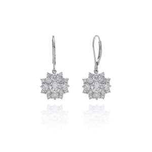 Pendientes Románticos de Cuarzo Rosa de 4.22 Ct con Diamantes Cultivados en Laboratorio en Oro Blanco de 14K para Mujer - Product Image 2