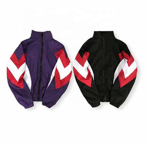 Streetwear personnalisé en usine veste imprimée col montant coupe ajustée unisexe hommes veste coupe-vent - Product Image 5