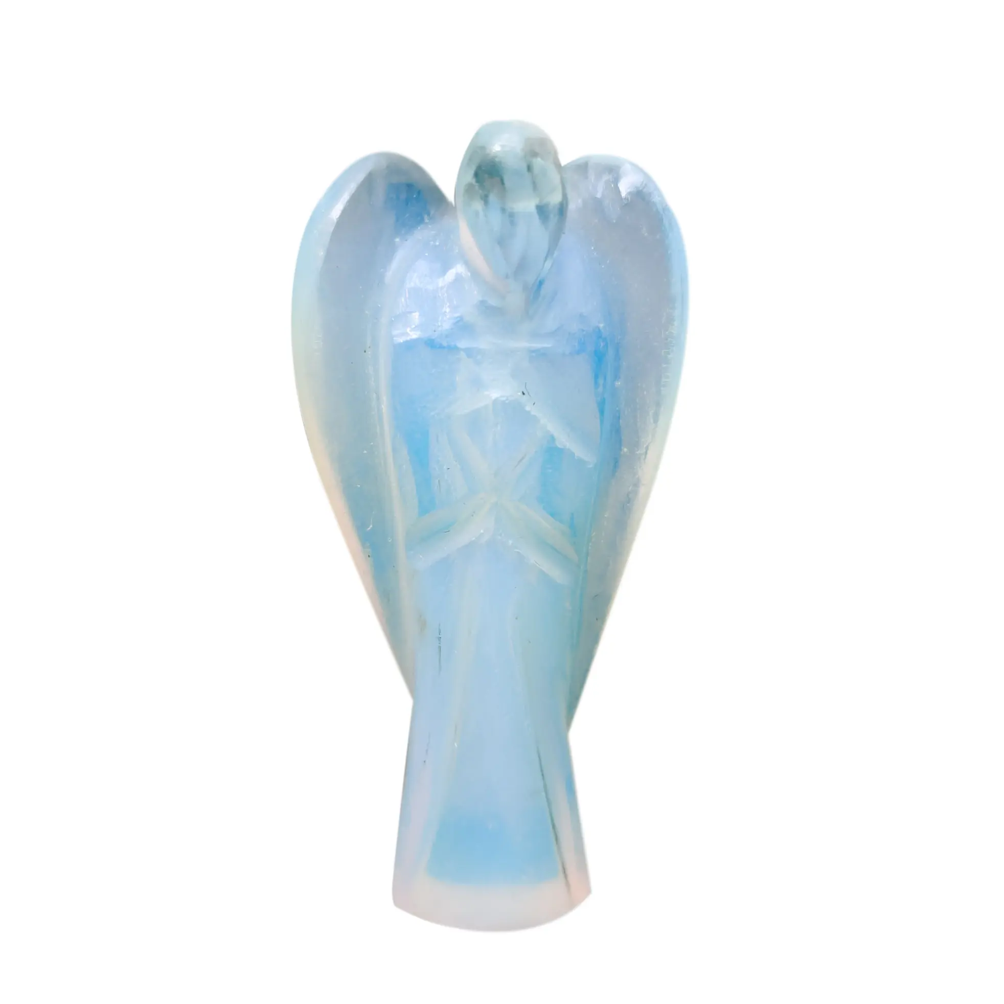 Produits en gros cristal artisanat sculptures en cristal rêve Opalite ange pour souvenir fengshui améthyste cristal anges pierre
