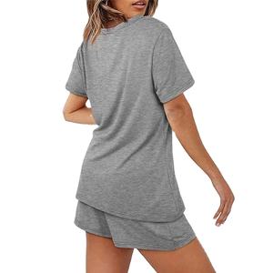 Ensembles pour femmes 2 pièces décontractés Shorts Tenue de sport Vêtements pour femmes Ensembles de shorts 100% coton Ensemble deux pièces pour femmes En vente 2026 - Product Image 3