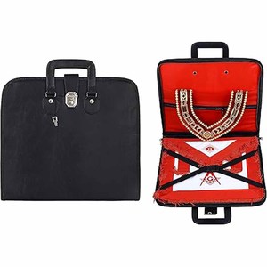 Delantal Masónico de Piel de Oveja para Maestro Masón, 14x16 Pulgadas, Cuadrado, Bordado, con Brújula Blanca y Guantes de Algodón Térmicos para Uso en Fiestas - Product Image 2