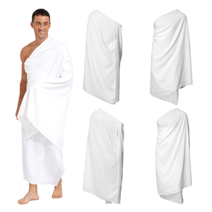 Nouveau tissu pur 100% coton Ihram Hajj et Omra Ihram pour hommes musulmans deux pièces serviette en tissu avec Logo personnalisé - Product Image 3