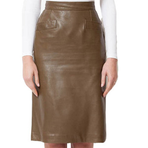 Nueva falda de cuero genuino personalizada 2023 de la mejor calidad para mujer falda de cuero personalizada - Product Image 1
