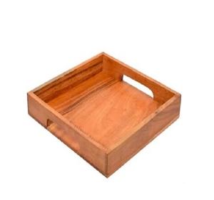 Plateau de service carré en bois fait à la main pour café jus eau et verre fantaisie Ins Design jetable maison plateau de service pour hamburgers - Product Image 1