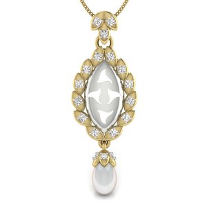 Ishi Diamonds Pendentif perle brillante en or 18 carats et diamant de laboratoire - Product Image 1