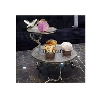 Ensemble d'accessoires pour la pâtisserie, 2 supports à gâteau en aluminium de différentes tailles, couleur argent, logo personnalisé, haute qualité, usage domestique et commercial, personnalisable