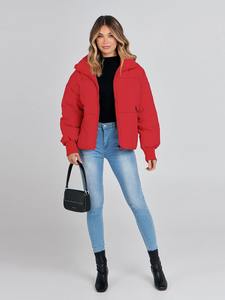 Dernière veste matelassée décontractée pour femme en toile doublée de fourrure imprimée respirante personnalisée pour l'hiver - Product Image 6