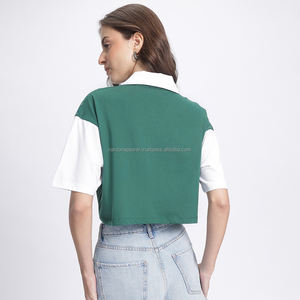 Nardon Apparel T-shirt femme taille haute à l'intérieur T-shirt femme élastique court sans manches bas de chemise fille soutien - Product Image 2