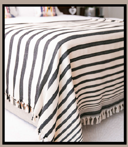 Couvre-lit en coton naturel motif zèbre 100 pour cent léger tissé brochet 200x320 cm 79x126 pouces - Product Image 3