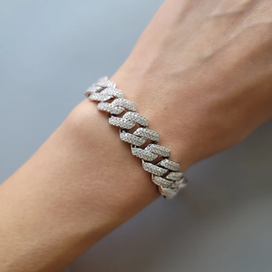 Collar Personalizado de Eslabones Cubanos de Miami de 12 mm de Grosor, con Moissanita que Pasa la Prueba VVS, Cadena de Plata 925, Estilo Hip Hop, para Bodas y Fiestas - Product Image 6