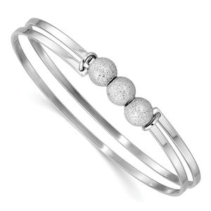 Leslie's SS Radiant Essence Polish/Textured <b>Ball</b>-Shaped Flexible Bangle - Product Image 1