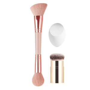 Brochas de Maquillaje de Fibras de Lujo con Logotipo Personalizado para Maquillaje Facial, Brocha para Base Líquida - Product Image 1
