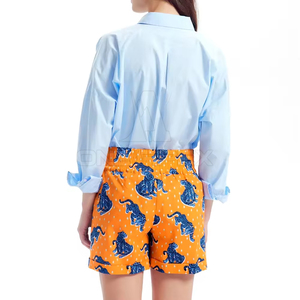 Short pour femme en tissu extensible 100% coton léger et personnalisé Short pour femme à taille élastique - Product Image 4