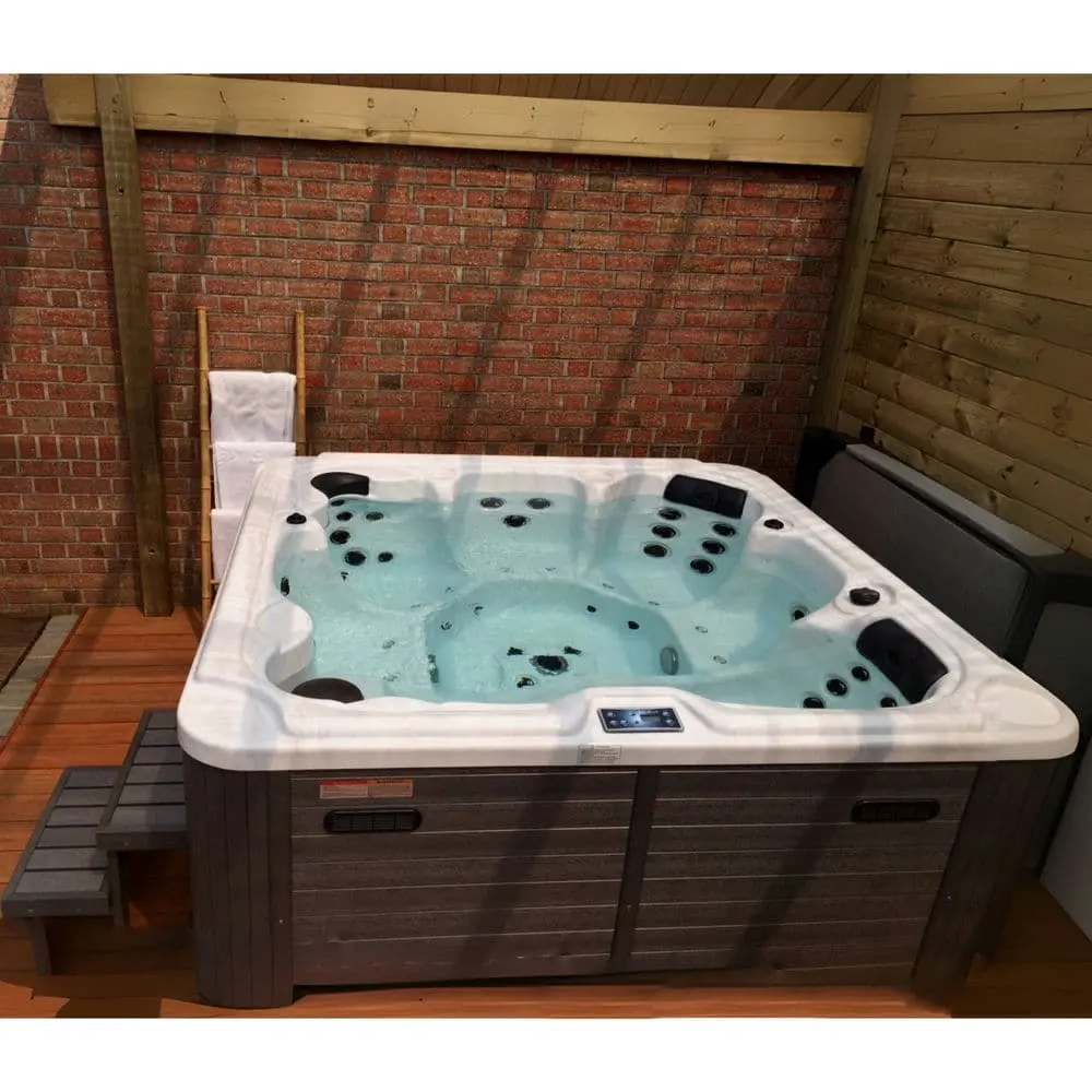 6 person hydro massage deep soak spa tub luxury outdoor lounger whirlpool hot tub jacuzzier with foot massage