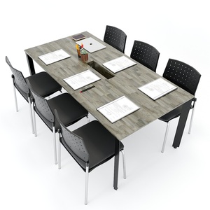 Mesa de Conferencia de Diseño Minimalista Trian System 90x180cm con Patas Triangulares de Hierro, Muebles de Oficina para Sala de Conferencias HBTA008 - Product Image 2