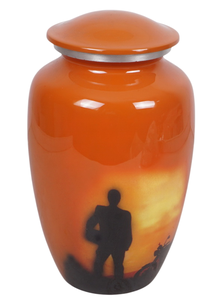 Urna de cremación brillante con acabado de imagen para adultos, urna funeraria de Metal decorativa para interiores con suministros de cremación con acabado pintado - Product Image 2