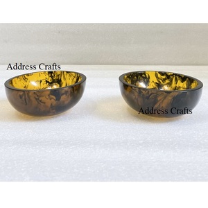 Mini bol en résine brillante Bol en résine écologique personnalisé Fournitures pour la maison et la cuisine Vaisselle Bol en résine de couleur turquoise Plats - Product Image 3